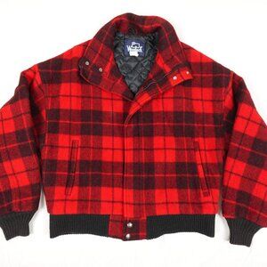 Vintage Woolrich Buffalo Plaid Wool Jacket Men's Medium Lumberjack Made in USA